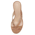 European and American Womens Oversized Wedged Sloping Heel Sandals With Wooden Grain Wrap Heels And Round Toe High Heels