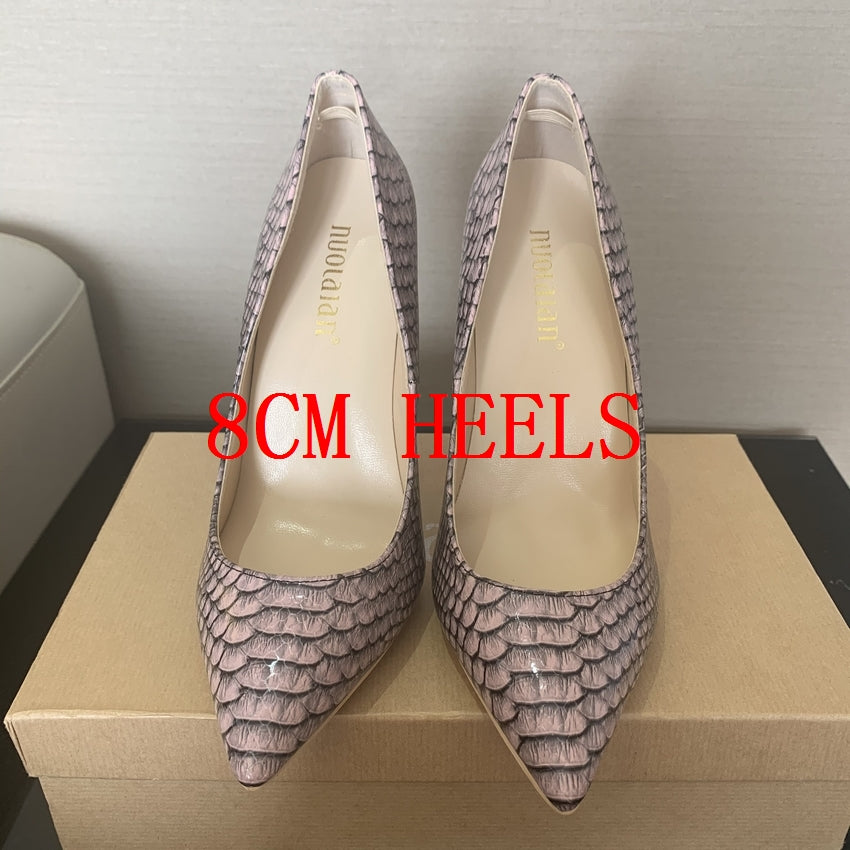 Fashion Woman Shoes Snake Printing Party Wedding Shoes Big Size 35-42 Sexy Pointed Toe Female High Heels Pumps Women Shoes