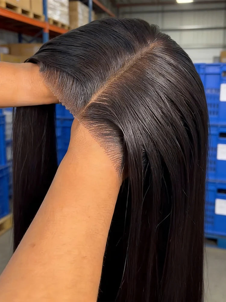 40 Inch Bone Straight Human Hair Wig 13x4 13x6 HD Transparent Lace Wigs Brazilian Full Lace Frontal Wig For Women 300% Density