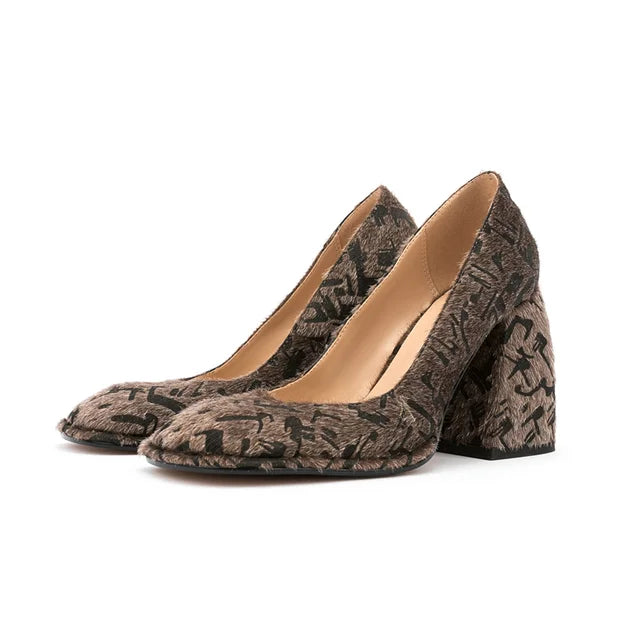 Brand Women's 9.5cm High Heels High Quality Sexy Leopard Buckle Single Shoes 34-45 Size Wedding Bride Party Women's Shoes