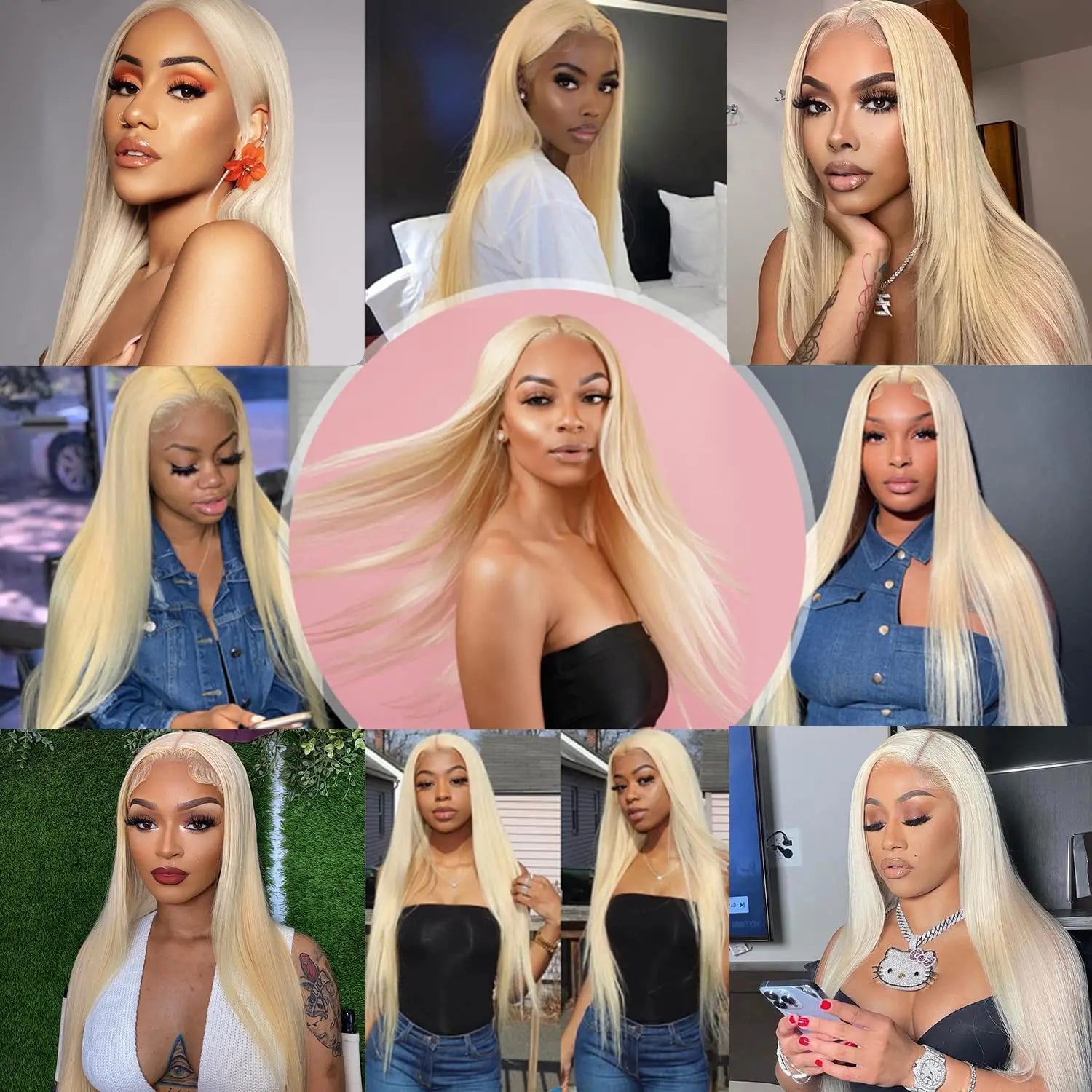 613 Honey Blonde 13x4 Lace Front Human Hair Wigs For Black Women Pre Plucked 13x6 360 Frontal Remy Brazilian Straight Wig 46inch