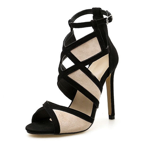 Eilyken New Desiger Sexy Women Sandals Hollow out Buckle Strap High Heels Bridesmaid Bridal Wedding Pumps Sandals size 35-40