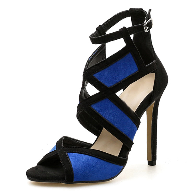 Eilyken New Desiger Sexy Women Sandals Hollow out Buckle Strap High Heels Bridesmaid Bridal Wedding Pumps Sandals size 35-40
