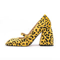 Brand Women's 9.5cm High Heels High Quality Sexy Leopard Buckle Single Shoes 34-45 Size Wedding Bride Party Women's Shoes