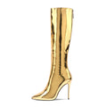 Autumn New Stiletto High Heels Round Toe Back Zipper Fashion High Boots Long Boots Large Size 45