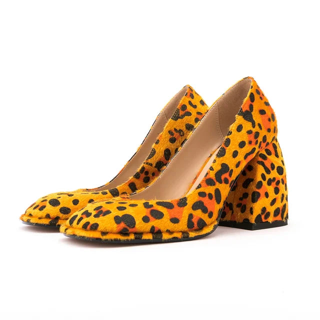 Brand Women's 9.5cm High Heels High Quality Sexy Leopard Buckle Single Shoes 34-45 Size Wedding Bride Party Women's Shoes