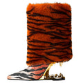Women's Shoes New Brand Qulaity Autumn Winter Warm Mid Calf Boots Sexy High Heels Pointed toe Brown Dress Party
