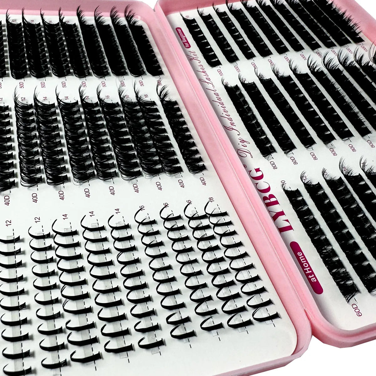 Spikes Lash Individuals Volume Eyelash Clusters D-Curly Lash Clusters Kit 10-20MM DIY Eyelash Extensions,6 Styles Lash Clusters