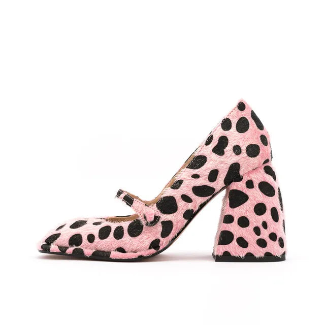 Brand Women's 9.5cm High Heels High Quality Sexy Leopard Buckle Single Shoes 34-45 Size Wedding Bride Party Women's Shoes