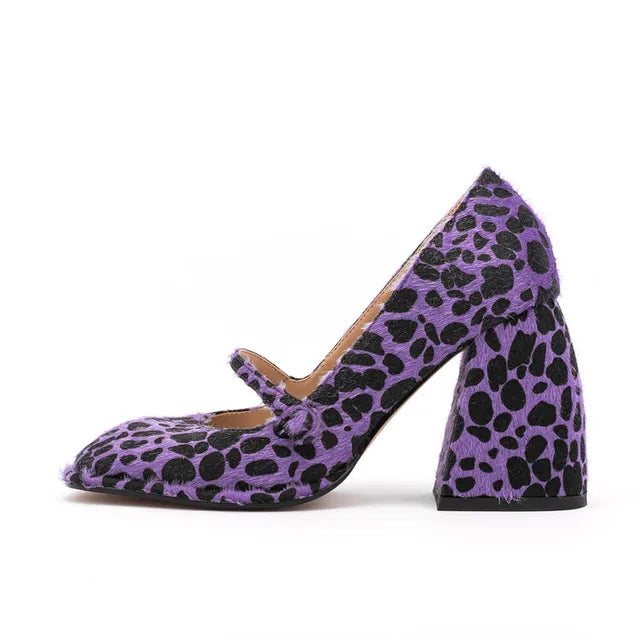 Brand Women's 9.5cm High Heels High Quality Sexy Leopard Buckle Single Shoes 34-45 Size Wedding Bride Party Women's Shoes
