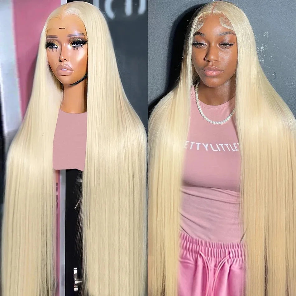 613 Honey Blonde 13x4 Lace Front Human Hair Wigs For Black Women Pre Plucked 13x6 360 Frontal Remy Brazilian Straight Wig 46inch