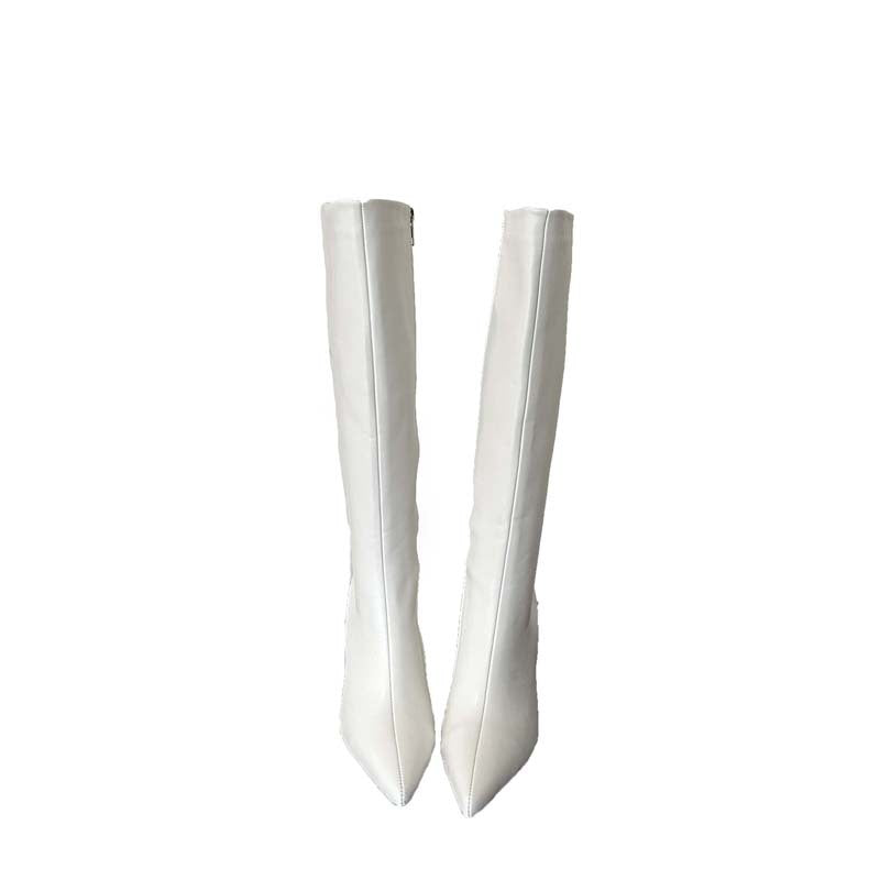 Fashion With Thin Heels Women Western Long New Boots Pointed Toe Modern Ladies Knee High Boots Zippers Female Pumps Shoes