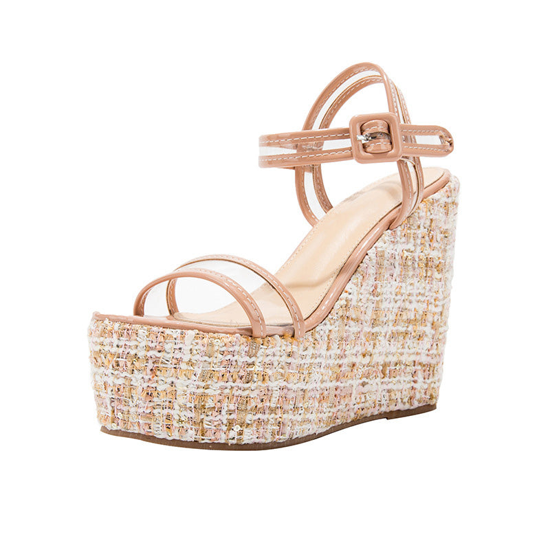 Wedge Heel Sandals Fashion New Women's Shoes Transparent Straps Platform High Heels