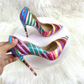 sexy women's zebra high heels