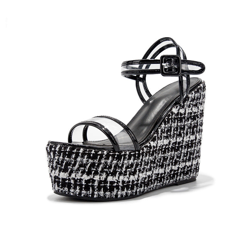 Wedge Heel Sandals Fashion New Women's Shoes Transparent Straps Platform High Heels