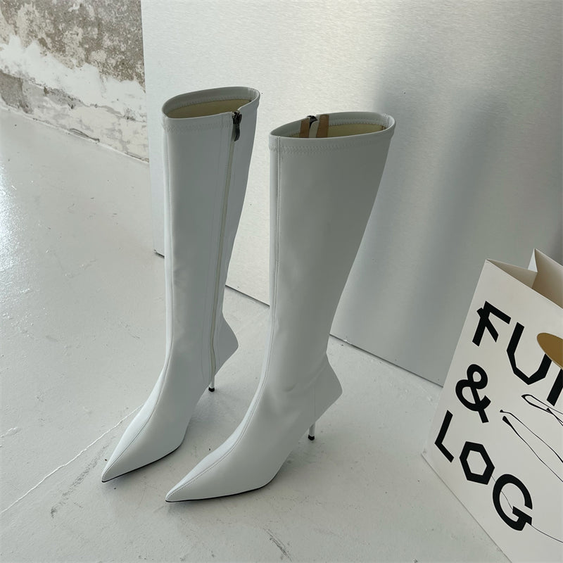 Autumn New Women's Boots Fashion Temperament Colorful Pointed Long Boots Slim Heels High Heels Boots