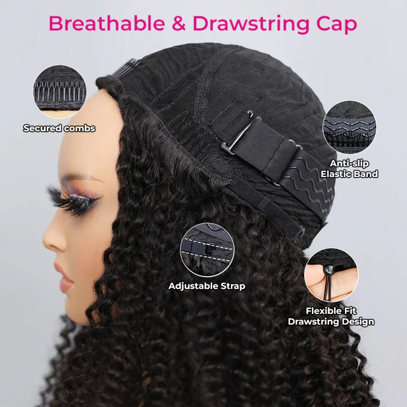 300 Density Burmese Curly Human Hair Wigs For Women 4C Afro Kinky Culry 3 IN 1 Half Wigs Human Hair Wigs 100% Human Hair On Sale